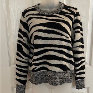 Soft and Cozy Black and White Zebra Print Women's Sweater by Banana Republic